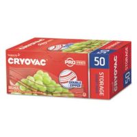 Cryovac Resealable Storage Bags Quart Retail 50 Count Pack 9 / cs