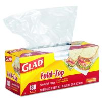 Fold-Top Sandwhich Bags, Clear, 180 Count