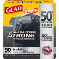 30 Gal. Drawstring Outdoor Trash Bag, Black, 32"x30"