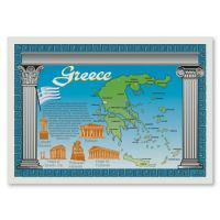 Hoffmaster Map of Greek Placemats 10 x 14 Map of Greece Pack 1000 / cs