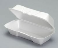 Medium Hinged 1-Compartment Foam Container 8.44''x4.19''x3.06'', White, 125/Pack