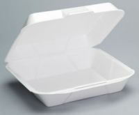 Jumbo Hinged 1-Compartment Foam Container 10.25''x9.25''x3.25'', White, 100/Pack