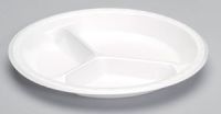 Celevrity 3-Compartment Foam Plate 10.25'', White, 125/Pack