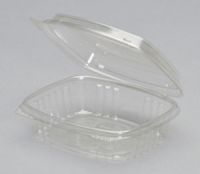8 oz. Hinged High Dome Deli Container 5.38''x4.5''x2'', Clear, 100/Pack