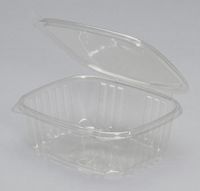 32 oz. Hinged Deli Container 7.25''x6.38''x2.63'', Clear, 100/Pack