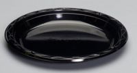 Silhouette Premium Plastic Plate 10.25'', Black, 100/Pack