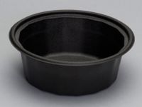 32 oz. Round Microwaveable Container Base 7.25''2.63'', Black, 75/Pack