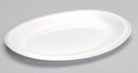 Laminated Large Oval Foam Platter 8.5''x11.5'', White, 125/Pack
