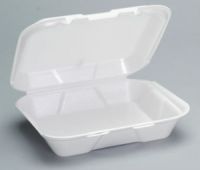 Small Hinged 1-Compartment Snap-It Foam Container 8.44''x7.63''x2.38'' (East Coast Only), White, 100/Pack