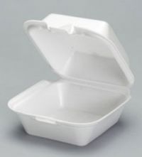 Large Hinged 1-Compartment Snap-It Foam Container 5.81''x5.69''x3.13'', White, 125/Pack