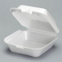 Jumbo Hinged 1-Compartment Snap-It Foam Container 6.38''x6.44''x2.94'', White, 125/Pack