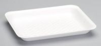 #8HP Foam Food Tray 10.38''x8.25''x1.25'' (West Coast Only), White, 125/Pack