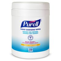 Fresh Citrus Hand Sanitizing Wet Wipes 6''x6.75'', Canister, White (270 Per Canister, 6 Canisters)