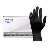 Hospeco Nitrile Powder Free Gloves Black - Large Pack 10 / 100 cs