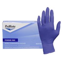 Hospeco Nitrile Powdered Exam Gloves Purple - Large Pack 10 / 200 cs