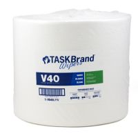 Value Series V40 DRC 1/4 Fold Non-Woven Wipers 12''x13'', Jumbo Roll, White (750 Per Roll, 1 Roll) 