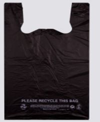 1/6 BBL T-Shirt Bag 12''x7''x22'' 21mic, Black (500 Per Case)