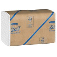 Multifold 1-Ply 100% Recycled Fiber Paper Towel 9.2''x9.4'', Pack, White (250 Per Pack, 16 Packs)