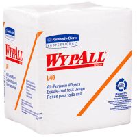 L40 1/4 Fold All-Purpose Wipers 12.5''x12'', Pack, White (56 Per Pack, 18 Packs)