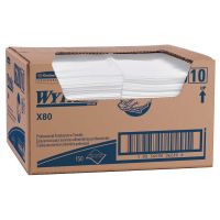 X80 1/4 Fold Professional Foodservice Towel Wipers 12''x23.4'', Box, White (150 Per Box, 1 Box)