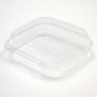 8-13/64''x8-11/32''x2-29/32'' Clear Hinged 1 compartment Container