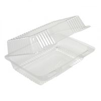 9.25''x6.25''x2'' Clear 1 Compartment 22oz Hinged Lid Container