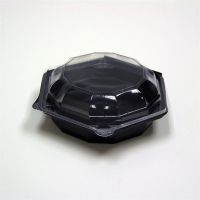7'' Hexware Black Base 3'' Deep With Clear Hinged Lid 