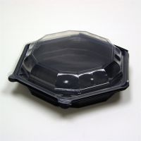 9'' Hexware Black Base 3'' Deep With Clear Hinged Lid