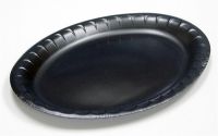 8-1/2''x11-1/2'' Oval Black Foam Platter