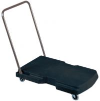 Triple Trolley With Straight Handle Black With 3 Casters, Capacity 250 lb, 32.5'' lx20.5'' w