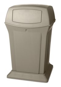 Trash Can Beige 45 Gallon With 2 Doors