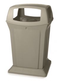 Trash Can Beige 45 Gallon With 4 Openings