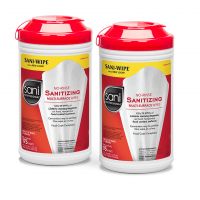 No-Rinse Multi-Surface Sanitizing Wipes 7.75''x9'', Canister, White (95 Per Canister, 6 Canisters)