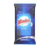 Original Glass Cleaner Wipes w/ Ammonia-D, Pack, White (25 Per Pack, 12 Packs)