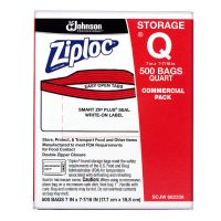 Ziploc Storage Bag Quart Pack 500 / cs