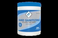 Alcohol-Free Hand Sanitizing Wipes 6''x6.75'', Canister, White (240 Per Canister, 12 Canisters)