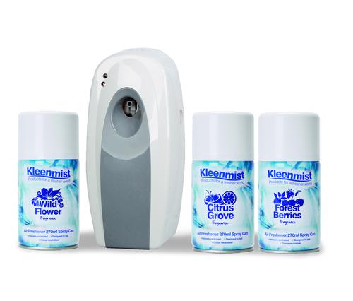 Kleenmist Starter Kit (includes dispenser & 3 aerosol fragrances) 100030