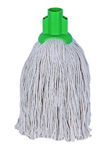 Twine Yarn Socket Mop Head for Rough Surfaces Green 340gsm [Pack 10]
