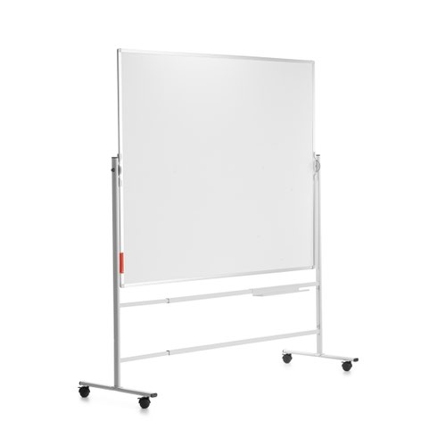 M-T-ST-2101 | Metal framed mobile stand for use with framed whiteboards. Rotation system for safe turning of the whiteboard when changing sides. Adjustable frame will support boards between 120 and 200cm width. Wheels included for easy mobility and brake system when use and for safety.