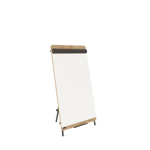 ROCADA NATURAL Tripod Flipchart with Magnetic Dry Wipe Surface - Oak
