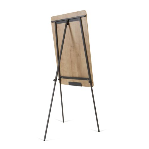 NATURAL Range from Rocada is inspired by nature. Years of experience offer simplicity and balanced design to reflect our roots.Tripod flipchart offers sturdy support for your meetings and presentations. Strong metal legs can be adjusted for the each user and folded away for easy storage. Hardwearing surface also acts as a magnetic dry whiteboard, made from steel for longevity. Wooden back construction adds to its aesthetic appeal and would suit the most design oriented environment.