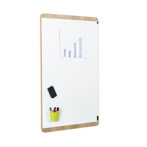 ROCADA NATURAL Whiteboard with Magnetic Dry Wipe Surface 75x115cm - Oak
