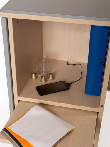 ROCADA VISUALLINE Multifunctional Office Caddy with Shelves - Beech Computer Workstation 4036/1