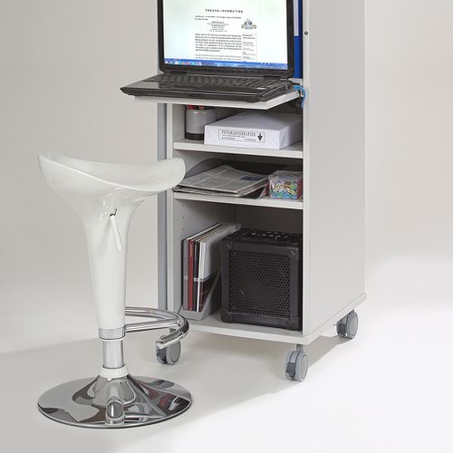 ROCADA VISUALLINE Multifunctional Office Caddy with Shelves - Grey Computer Workstation 4036