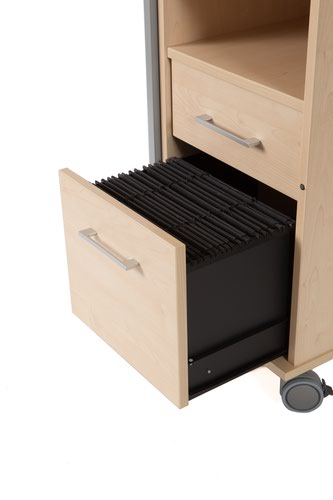 ROCADA VISUALLINE Multifunctional Office Caddy with Shelf and Drawers - Beech - 161-1180