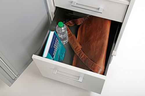 ROCADA VISUALLINE Multifunctional Office Caddy with Shelf and Drawers - Grey Computer Workstation 4037