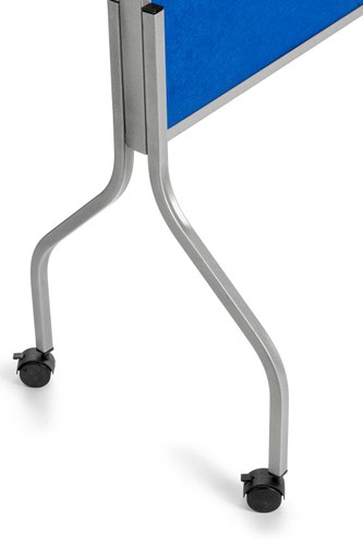 8100V22 | Double faced mobile divider with sturdy metallic structure. Castors allow for easy movement and siting. Fabric covered pin board allows for pinning of notes, posters and literature. The fabric surface helps absorbs noise to assist in creating quieter areas. Multiple units can be joined together.