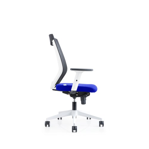 ROCADA ERGOLINE Operators Mesh Chair with White Frame - Blue - 161-1217