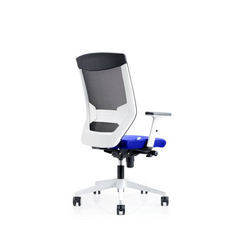 ROCADA ERGOLINE Operators Mesh Chair with White Frame - Blue