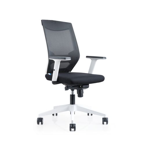 ROCADA ERGOLINE Operators Mesh Chair with White Frame - Black